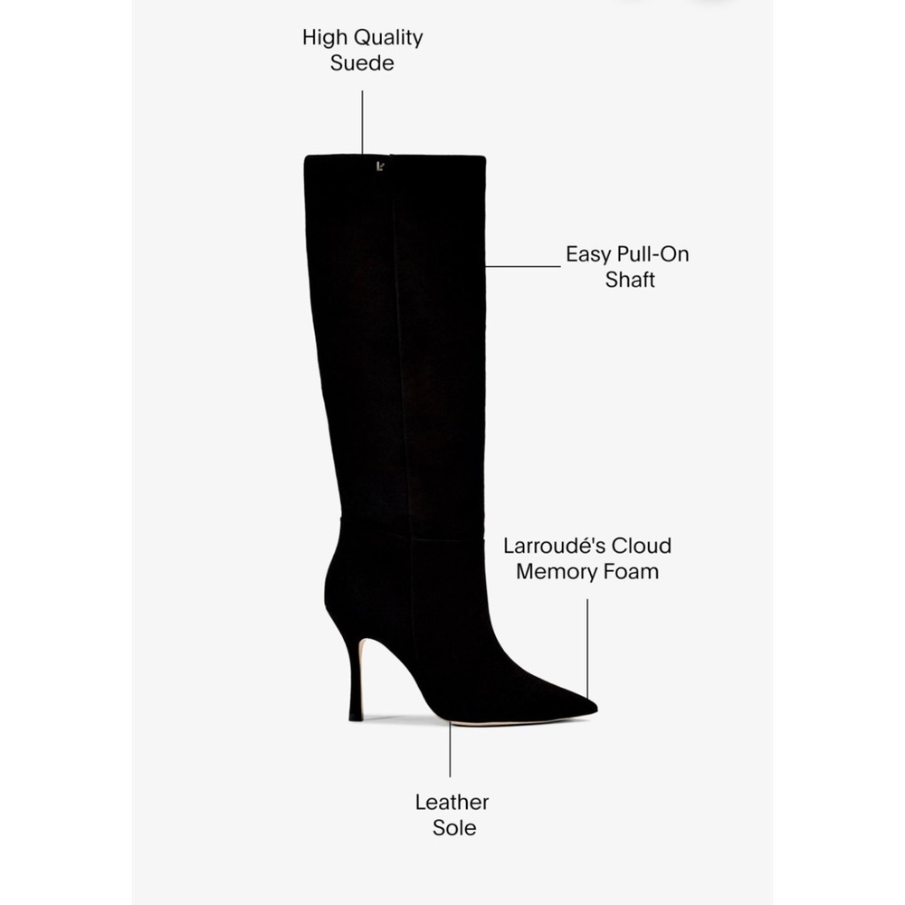 Larroudé Kate Boot In Black Suede, size 6 - Picture 4 of 7